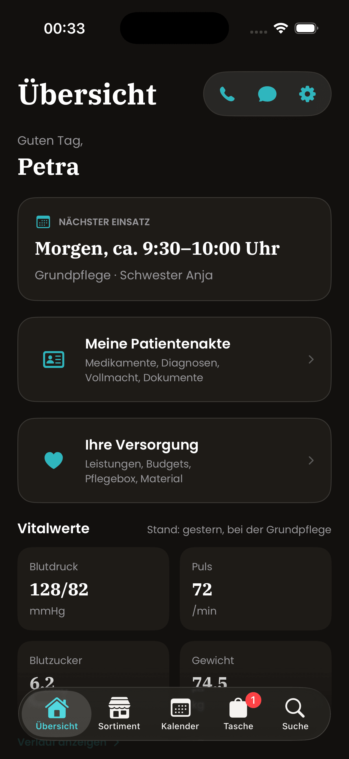 rima. — Startübersicht